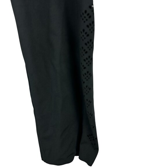 Tangerine Black Womens Active Leggings Medium Side Pockets & Laser Cut Details - Picture 2 of 7